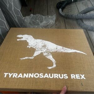 Tyrannosaurus Rex Reptile Canvas Art - Brown and White